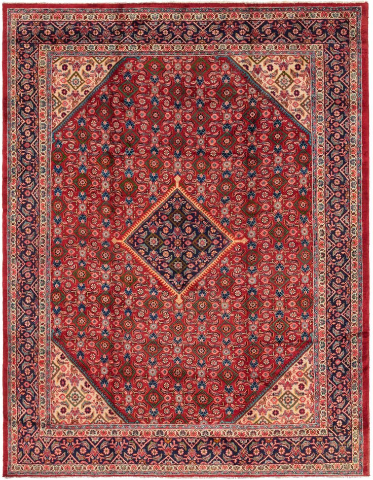 Detail image of 9' 8 x 13' Hand Knotted Farahan Persian Wool Rug