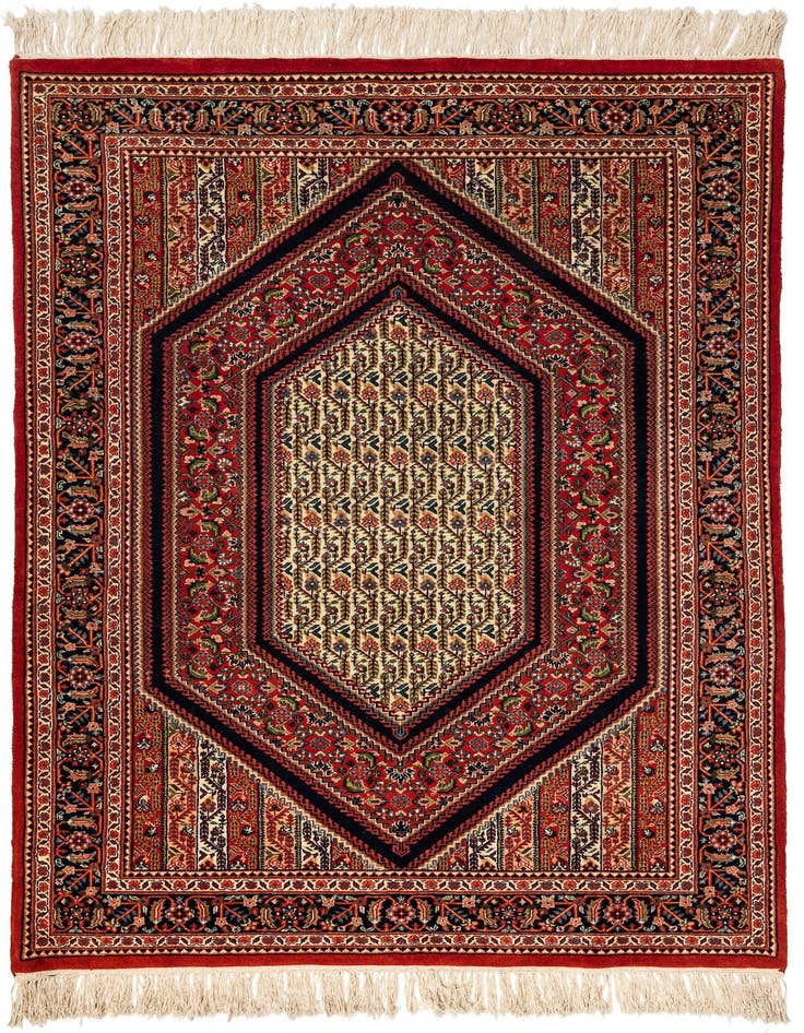 Detail image of 4' 5 x 6' 6 Hand Knotted Farahan Oriental Wool Rug