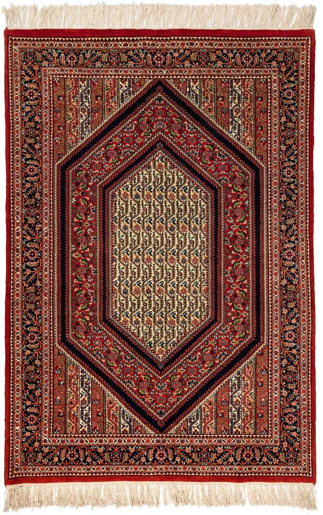 4' 5 x 6' 6 Hand Knotted Farahan Oriental Wool Rug