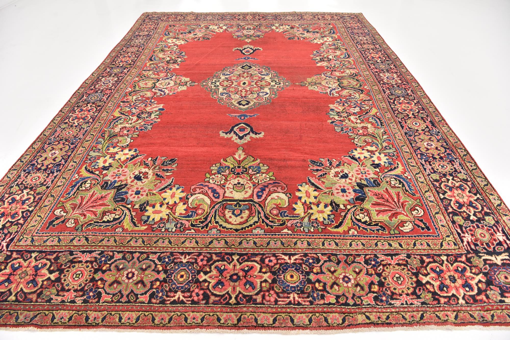 8' 9 x 12' 8 Hand Knotted Farahan Persian Wool Rug