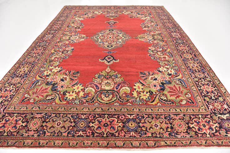 Detail image of 8' 9 x 12' 8 Hand Knotted Farahan Persian Wool Rug