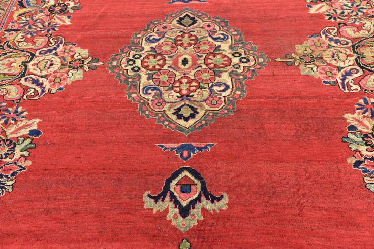 Detail image of 8' 9 x 12' 8 Hand Knotted Farahan Persian Wool Rug