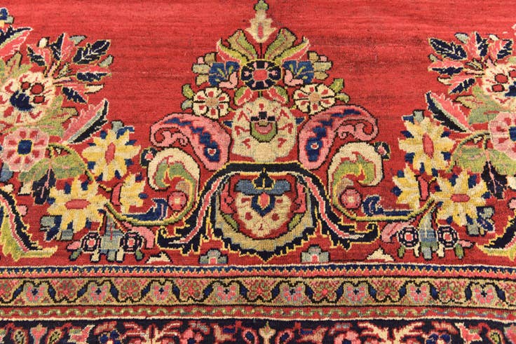 Detail image of 8' 9 x 12' 8 Hand Knotted Farahan Persian Wool Rug