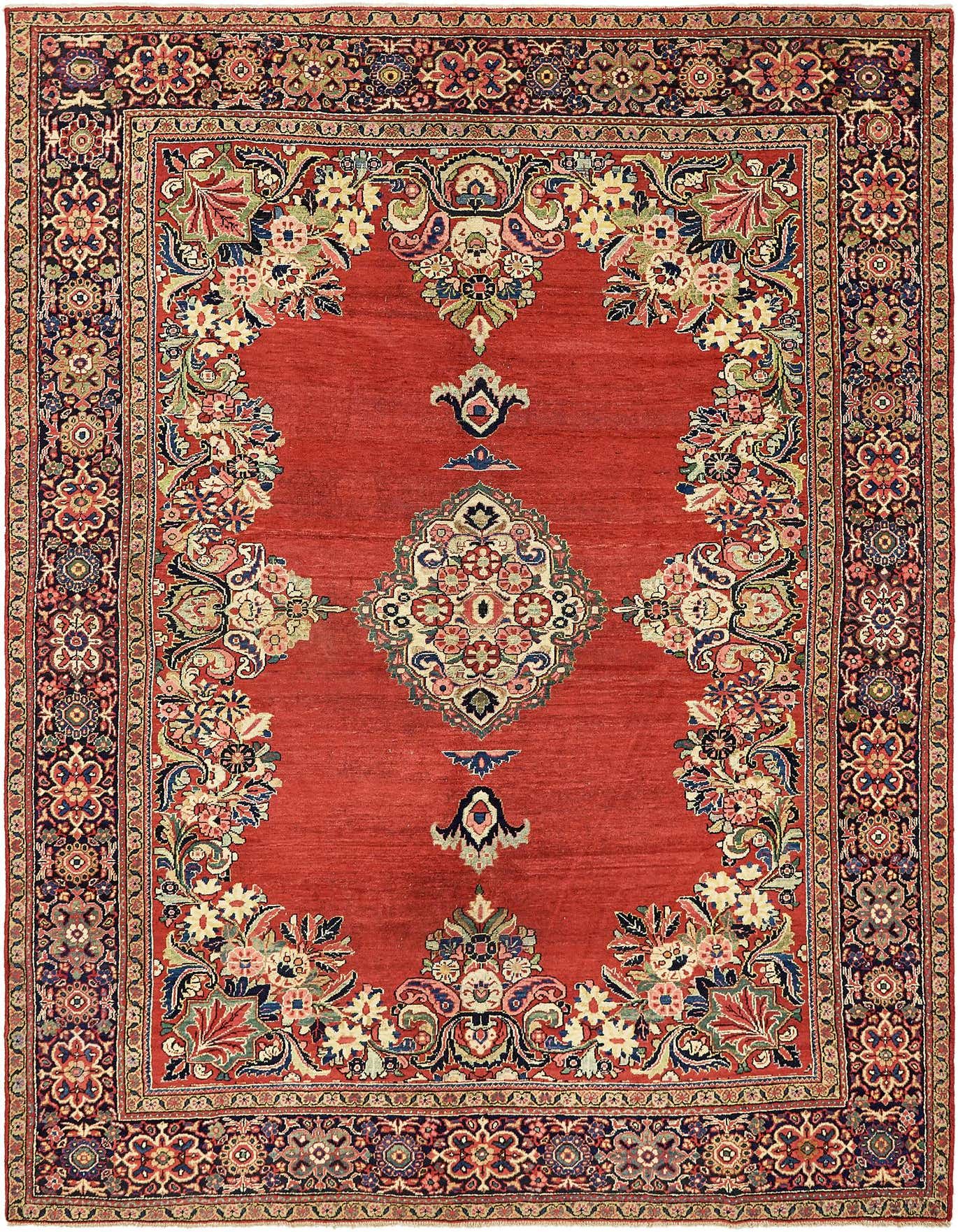 8' 9 x 12' 8 Hand Knotted Farahan Persian Wool Rug