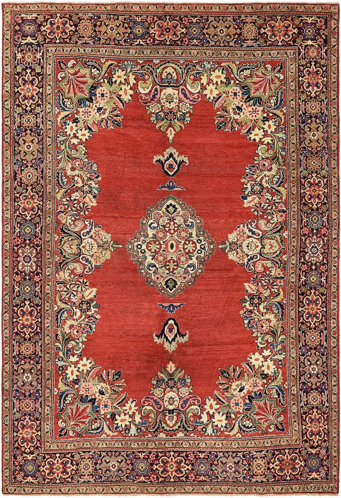 8' 9 x 12' 8 Hand Knotted Farahan Persian Wool Rug