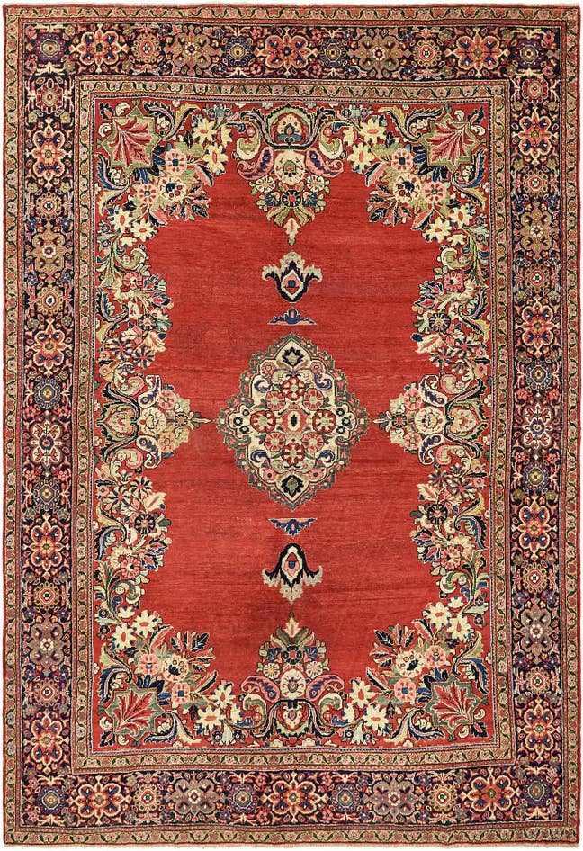 Detail image of 8' 9 x 12' 8 Hand Knotted Farahan Persian Wool Rug
