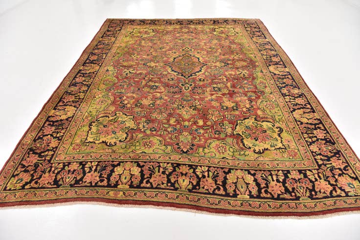 Detail image of 8' 9 x 12' Hand Knotted Farahan Persian Wool Rug