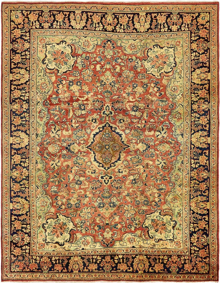 Detail image of 8' 9 x 12' Hand Knotted Farahan Persian Wool Rug