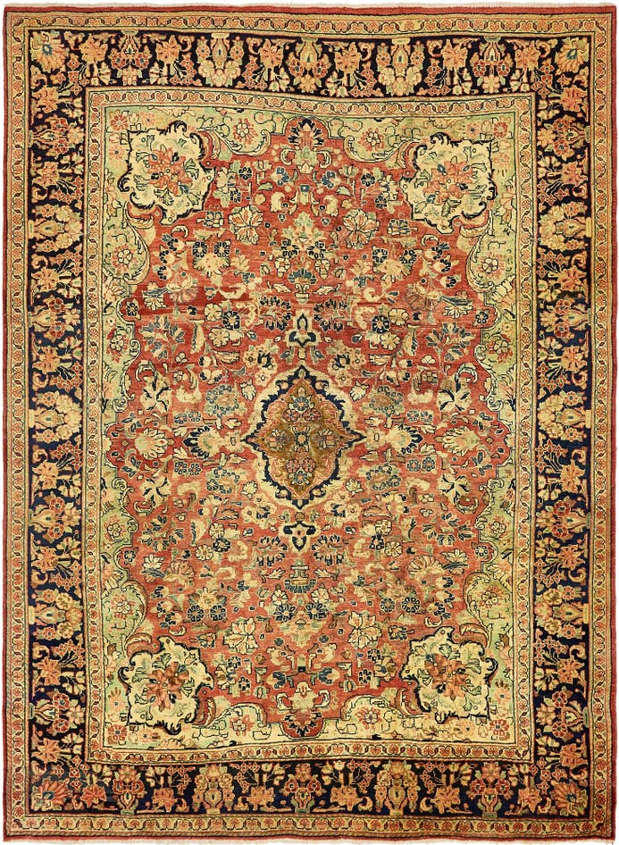 Detail image of 8' 9 x 12' Hand Knotted Farahan Persian Wool Rug