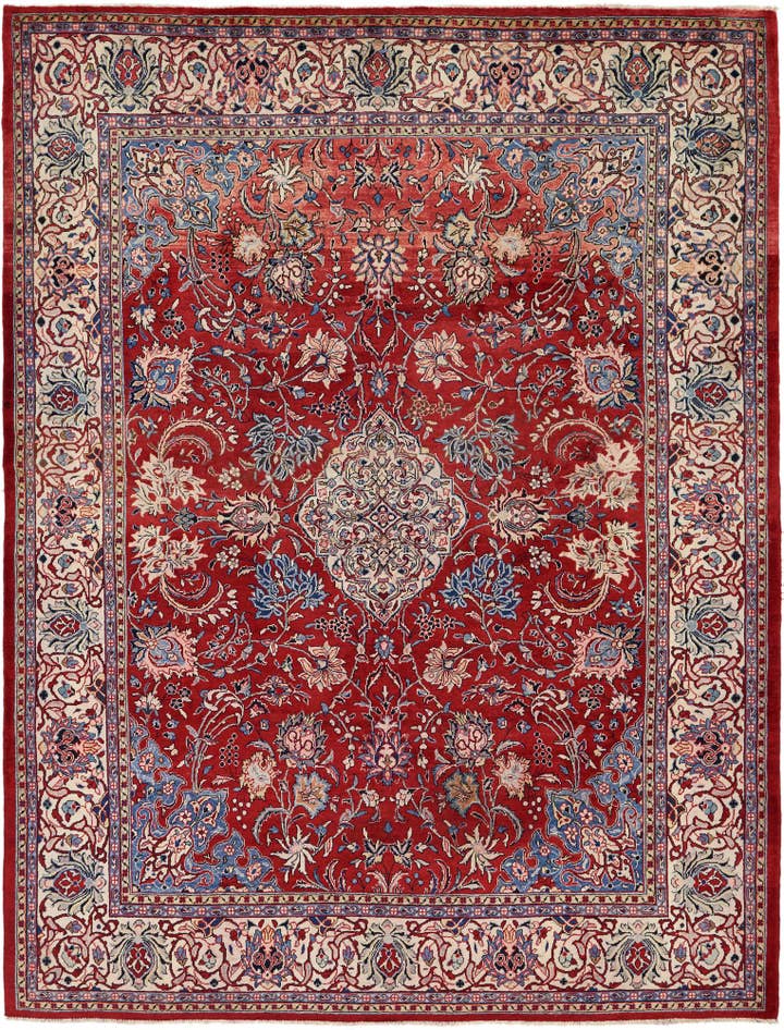 Detail image of 10' x 13' 2 Hand Knotted Farahan Persian Wool Rug