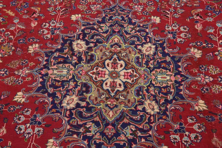 Detail image of 9' 8 x 12' 8 Hand Knotted Farahan Persian Wool Rug