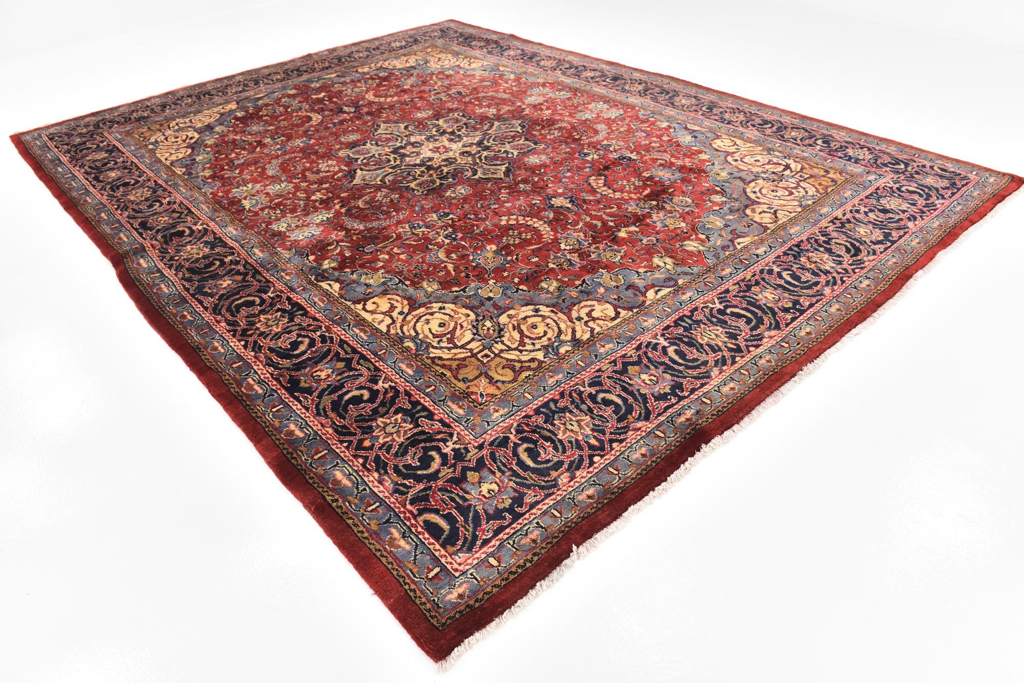 9' 10 x 13' Hand Knotted Farahan Persian Wool Rug