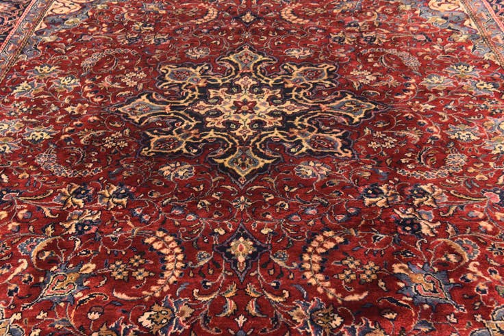 Detail image of 9' 10 x 13' Hand Knotted Farahan Persian Wool Rug