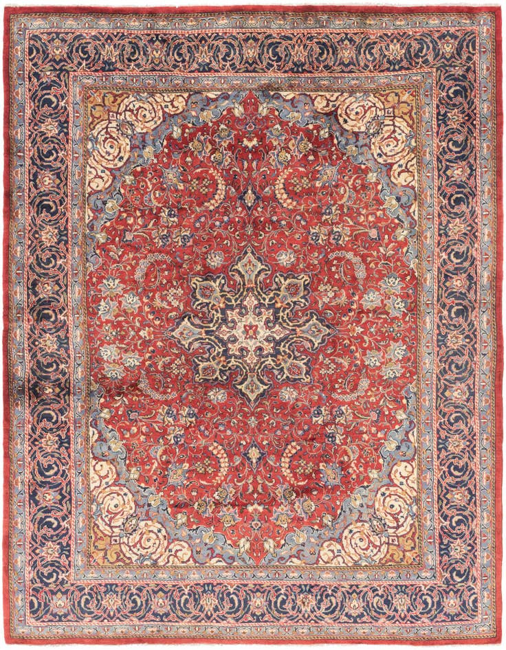 Detail image of 9' 10 x 13' Hand Knotted Farahan Persian Wool Rug