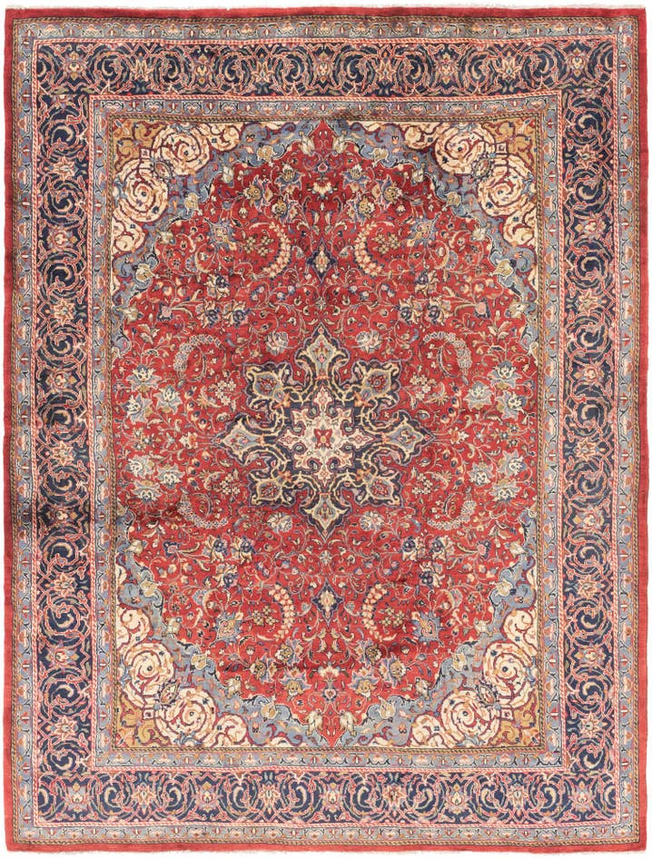 Detail image of 9' 10 x 13' Hand Knotted Farahan Persian Wool Rug