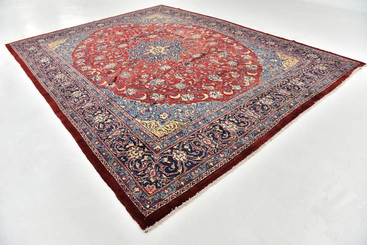 Detail image of 10' x 13' Hand Knotted Farahan Persian Wool Rug