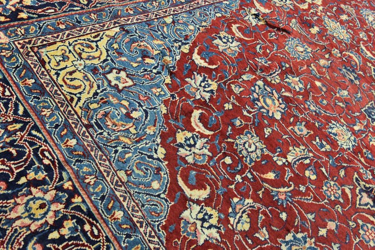 Detail image of 10' x 13' Hand Knotted Farahan Persian Wool Rug
