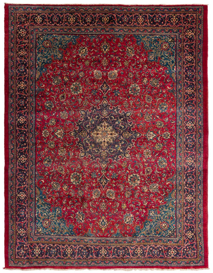 Detail image of 9' 6 x 13' Hand Knotted Farahan Persian Wool Rug
