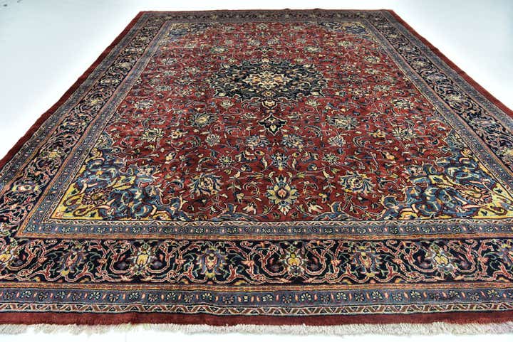 9' 10 x 13' 2 Hand Knotted Farahan Persian Wool Rug