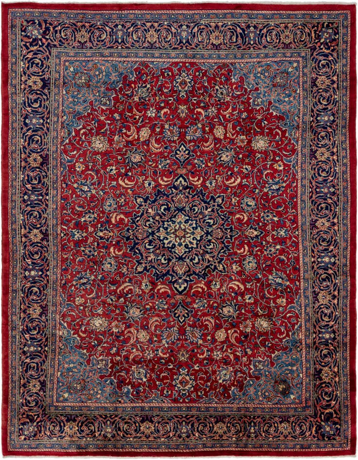 Detail image of 9' 7 x 13' 2 Hand Knotted Farahan Persian Wool Rug