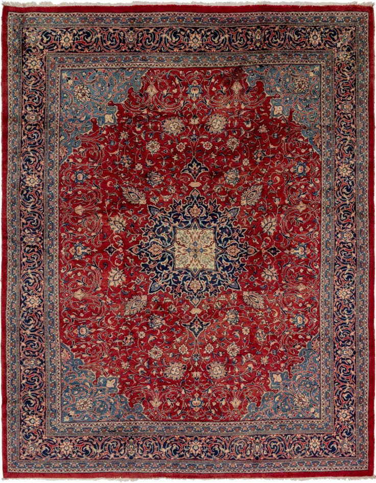 Detail image of 10' 2 x 12' 9 Hand Knotted Farahan Persian Wool Rug