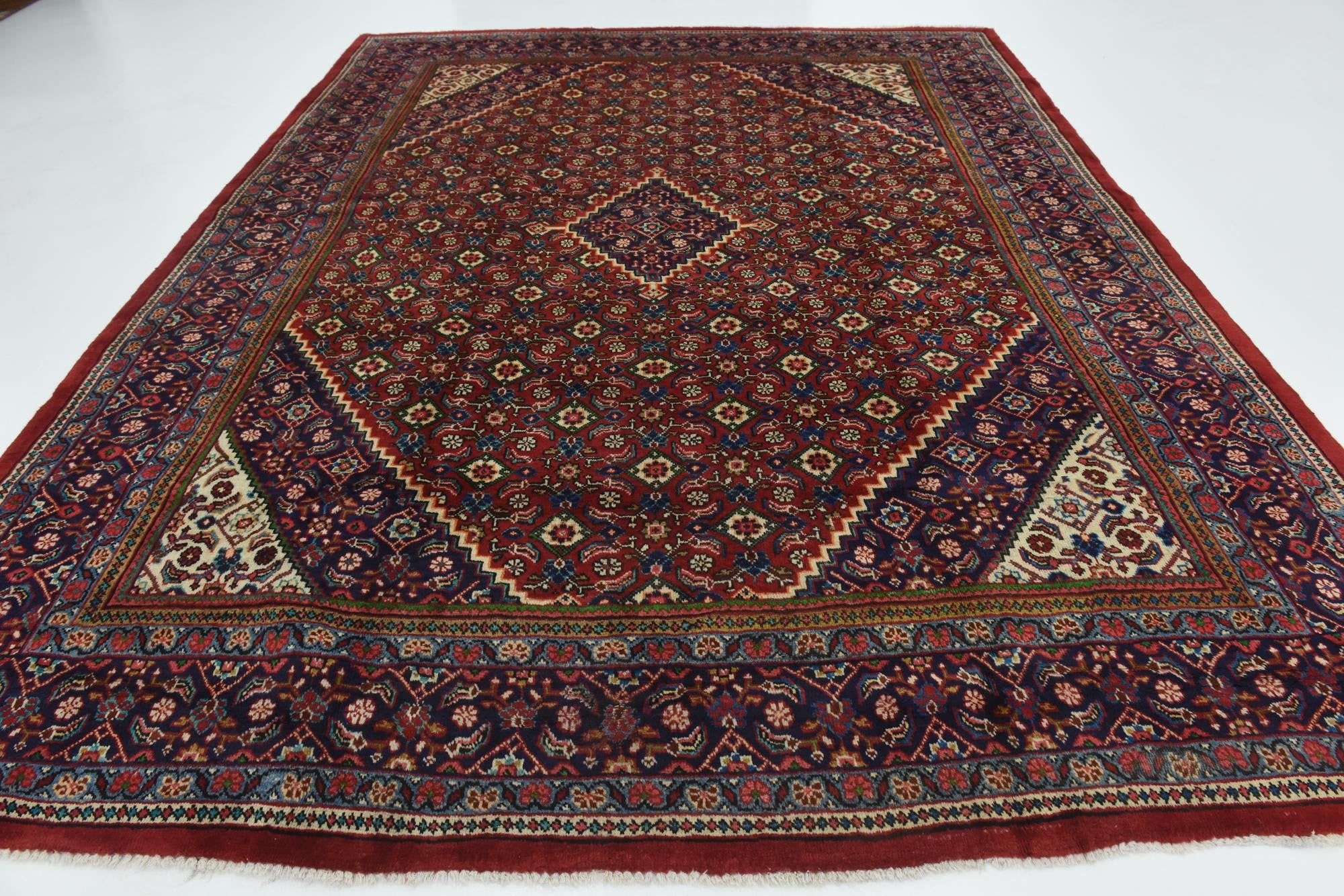 9' 8 x 12' 8 Hand Knotted Farahan Persian Wool Rug