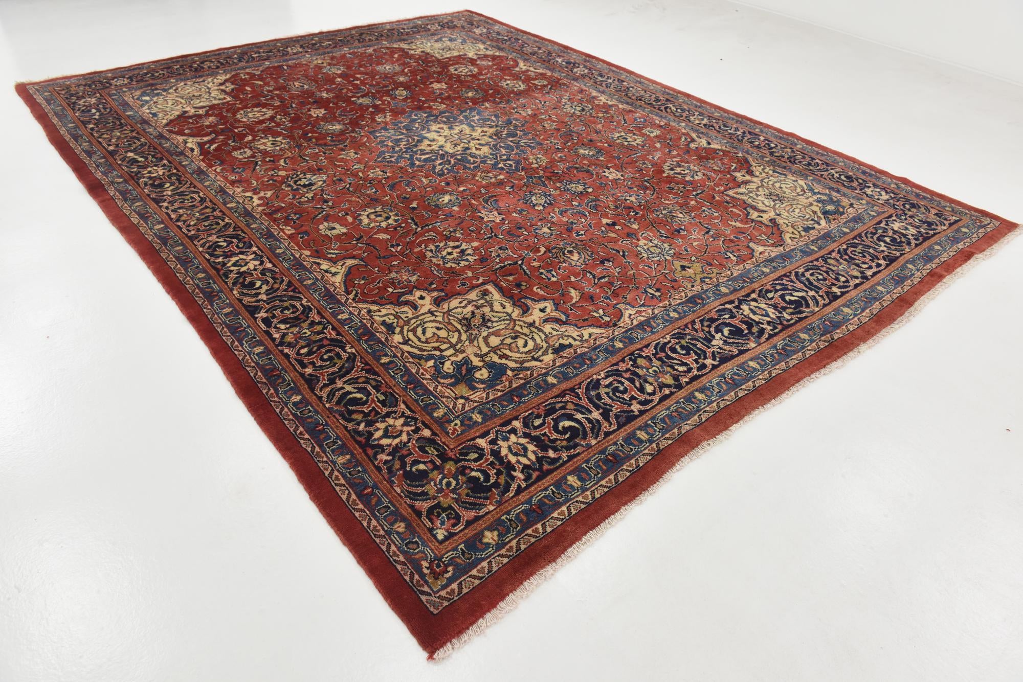 9' 10 x 12' 9 Hand Knotted Farahan Persian Wool Rug
