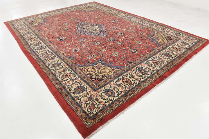 9' 10 x 13' 3 Hand Knotted Farahan Persian Wool Rug
