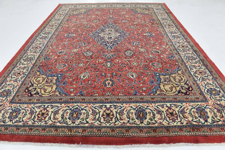 Detail image of 9' 10 x 13' 3 Hand Knotted Farahan Persian Wool Rug