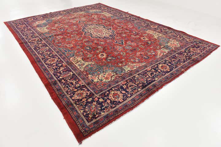 10' x 13' 3 Hand Knotted Farahan Persian Wool Rug