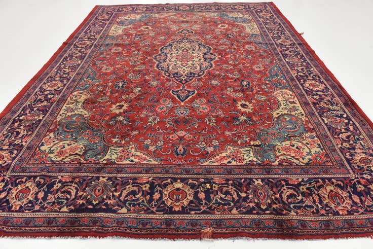 Detail image of 10' x 13' 3 Hand Knotted Farahan Persian Wool Rug