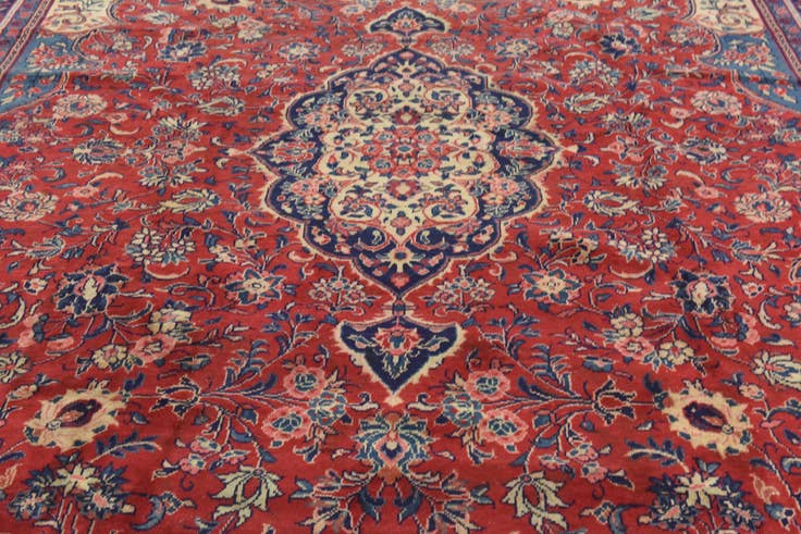 Detail image of 10' x 13' 3 Hand Knotted Farahan Persian Wool Rug