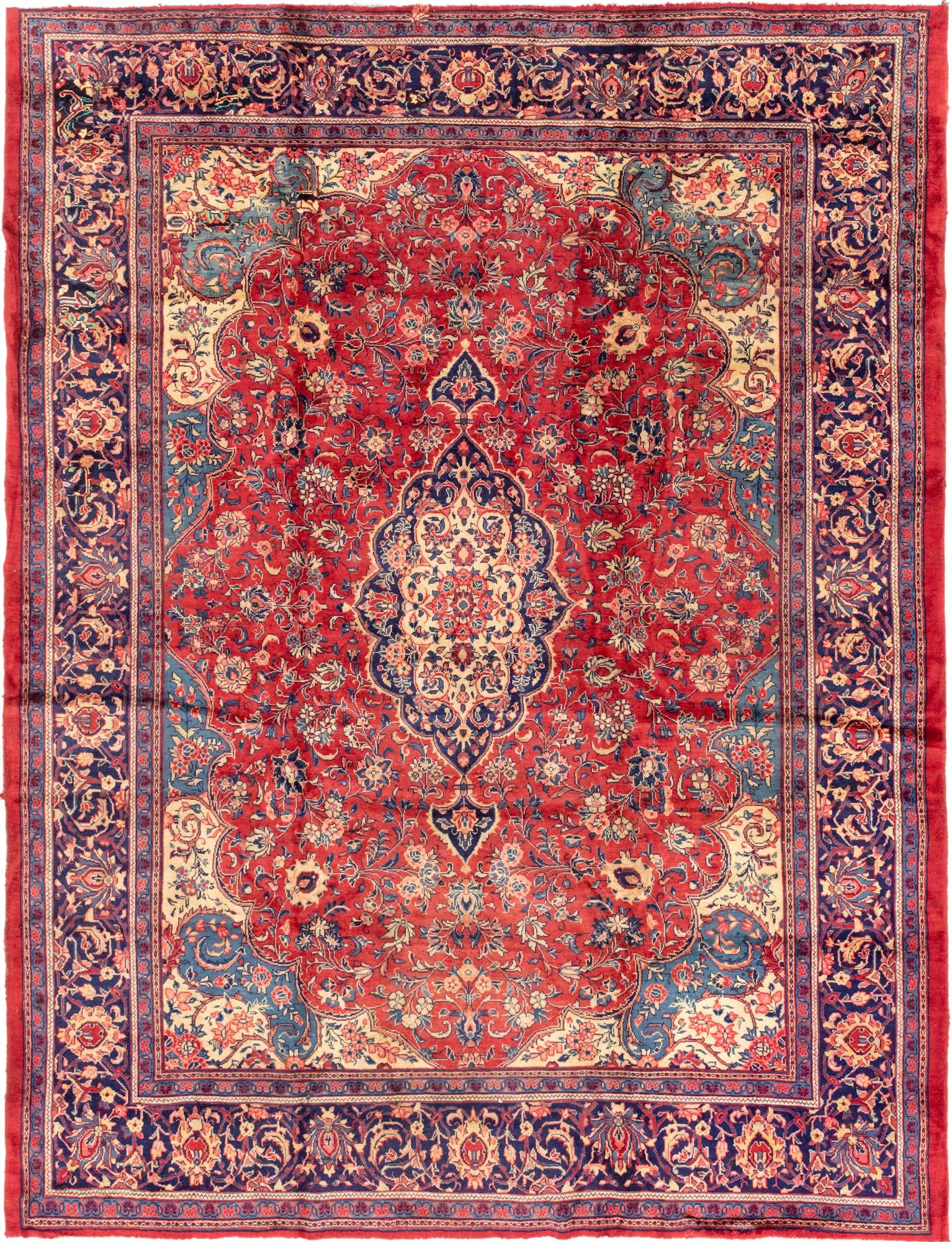 10' x 13' 3 Hand Knotted Farahan Persian Wool Rug