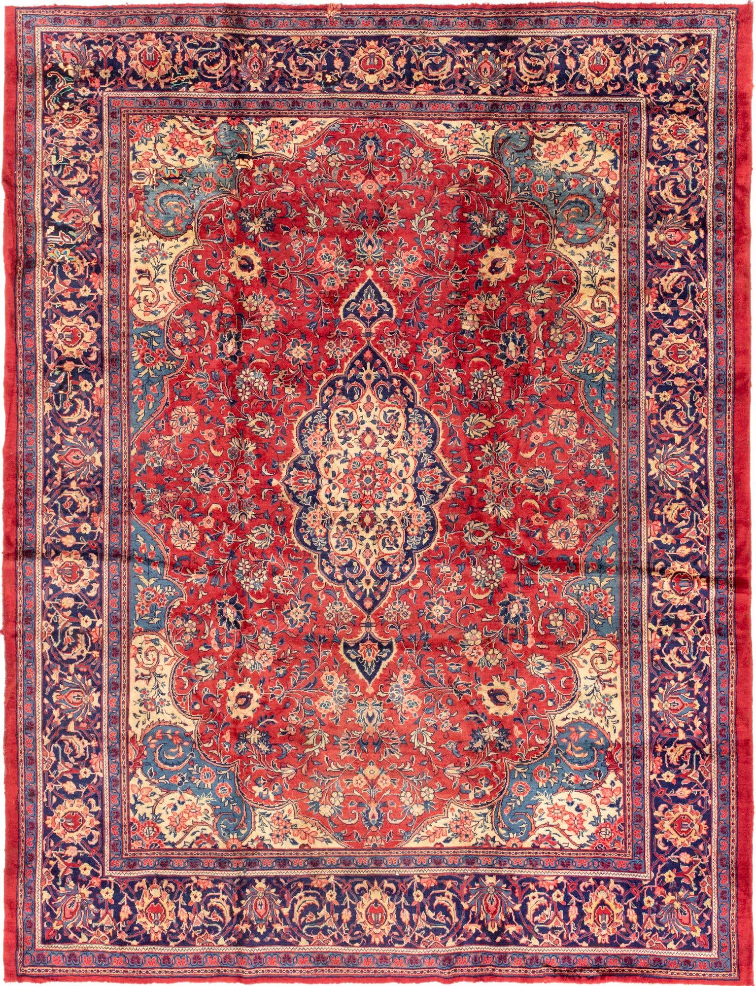 10' x 13' 3 Hand Knotted Farahan Persian Wool Rug