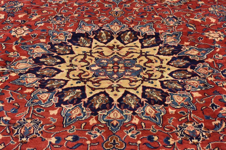 Detail image of 10' x 13' 3 Hand Knotted Farahan Persian Wool Rug