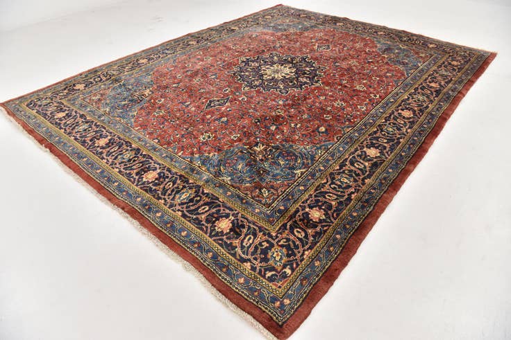 Detail image of 9' 9 x 13' Hand Knotted Farahan Persian Wool Rug