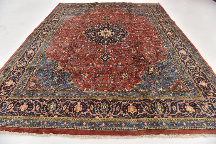 Detail image of 9' 9 x 13' Hand Knotted Farahan Persian Wool Rug