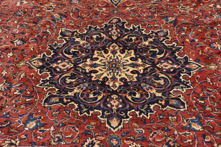 Detail image of 9' 9 x 13' Hand Knotted Farahan Persian Wool Rug
