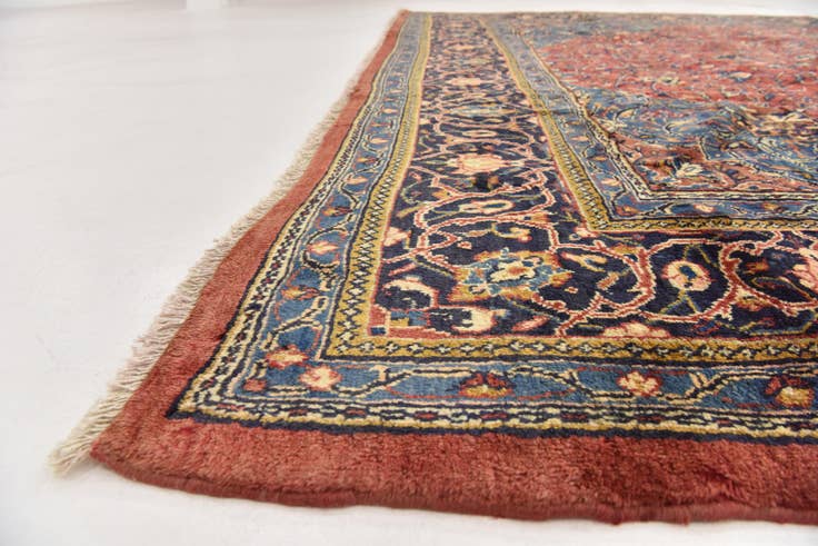 Detail image of 9' 9 x 13' Hand Knotted Farahan Persian Wool Rug