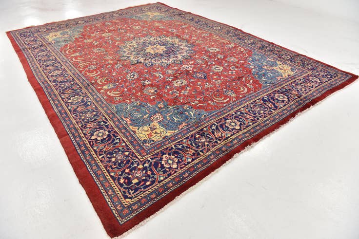 Detail image of 9' 9 x 13' Hand Knotted Farahan Persian Wool Rug