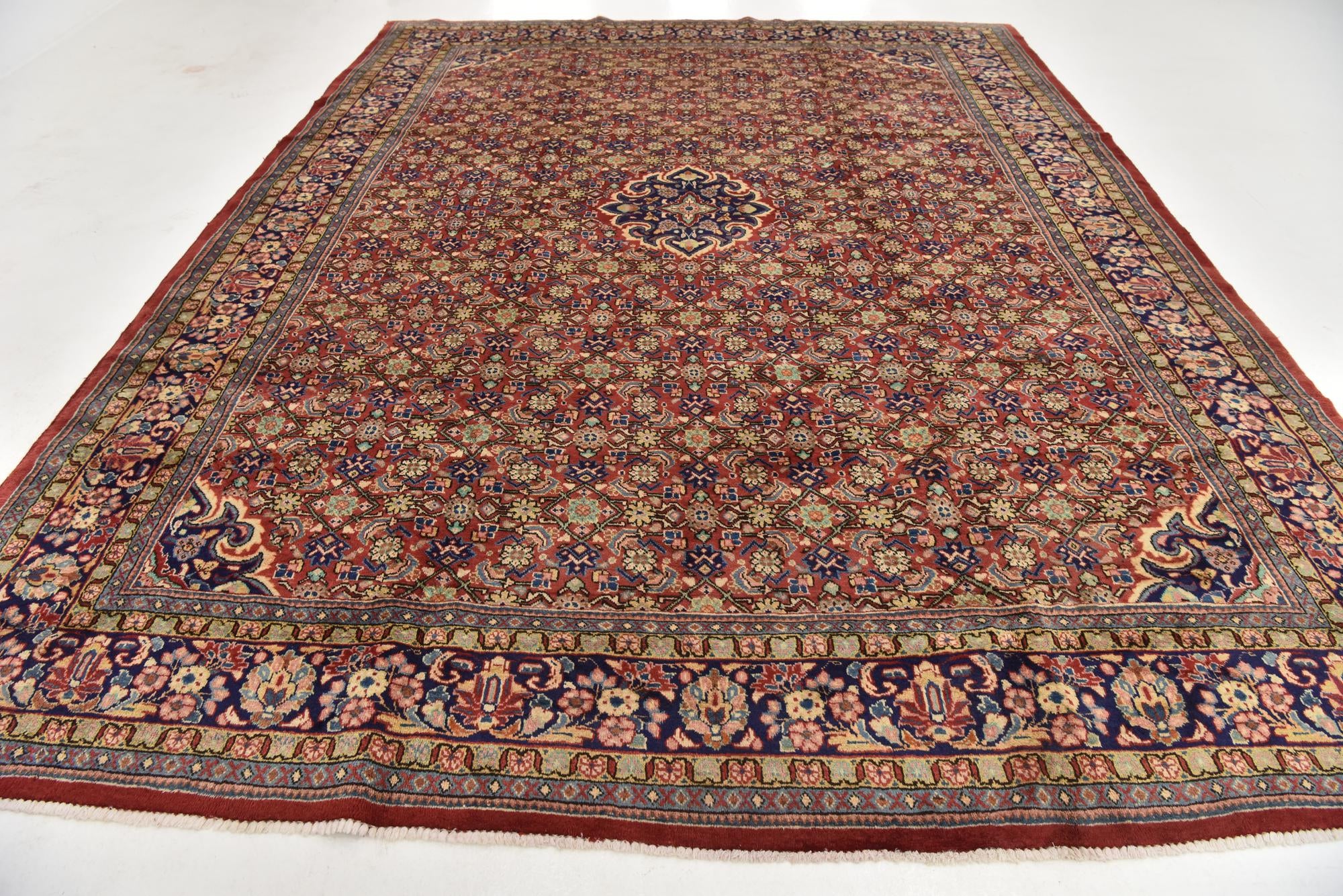 10' x 13' 3 Hand Knotted Farahan Persian Wool Rug