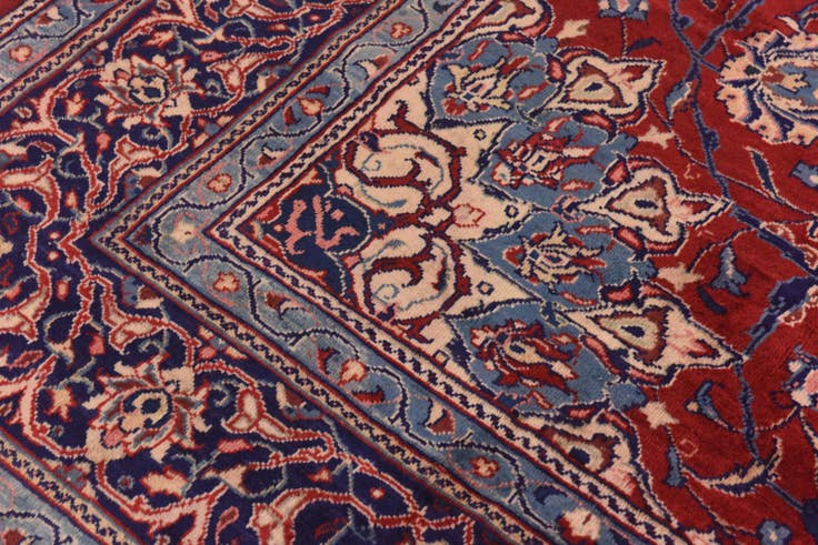 Detail image of 10' x 13' Hand Knotted Farahan Persian Wool Rug