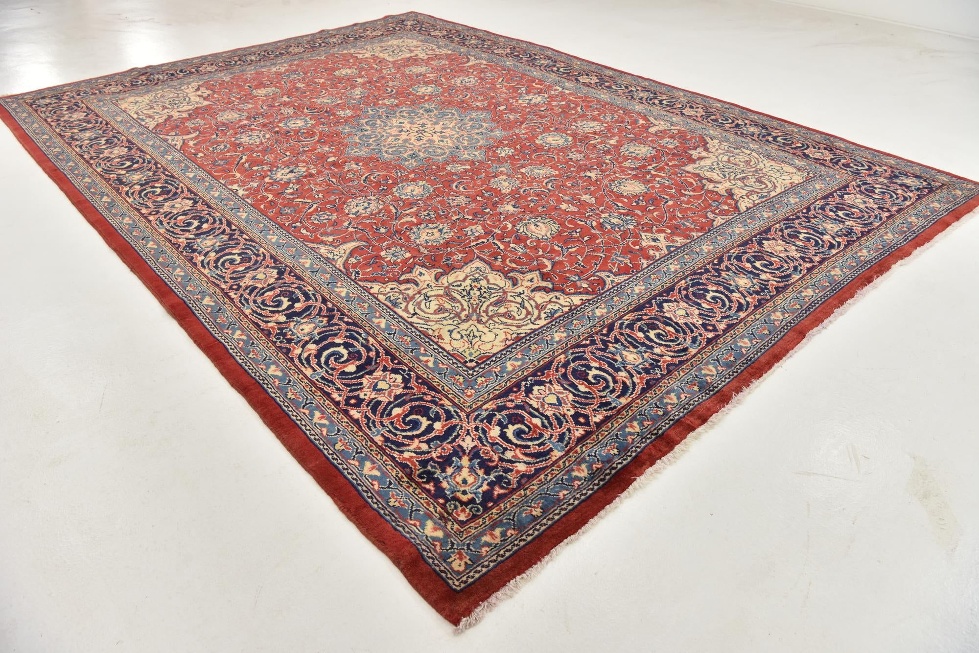 9' 8 x 13' 2 Hand Knotted Farahan Persian Wool Rug