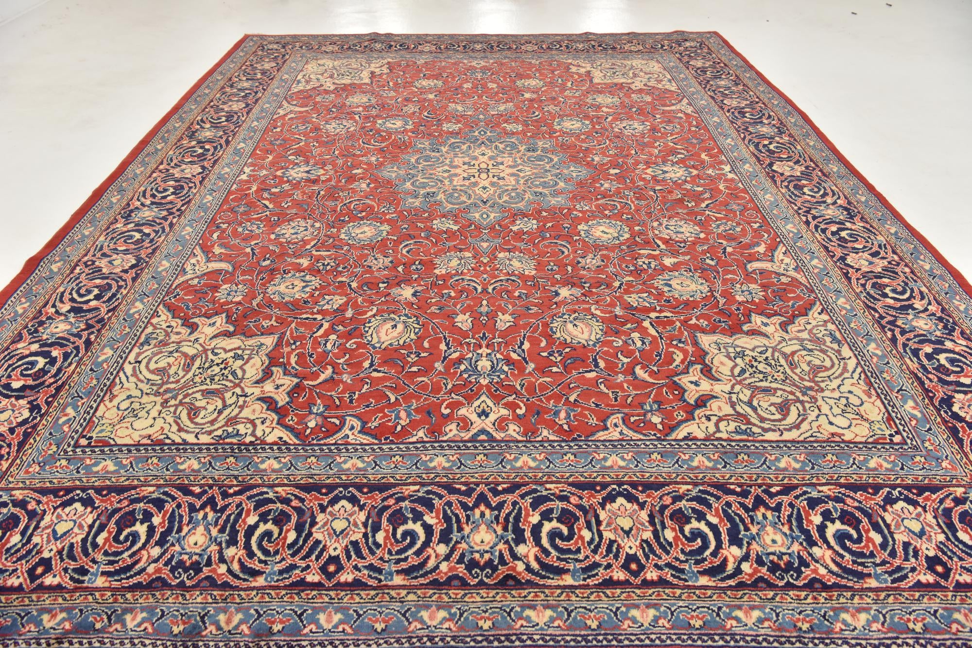 9' 8 x 13' 2 Hand Knotted Farahan Persian Wool Rug