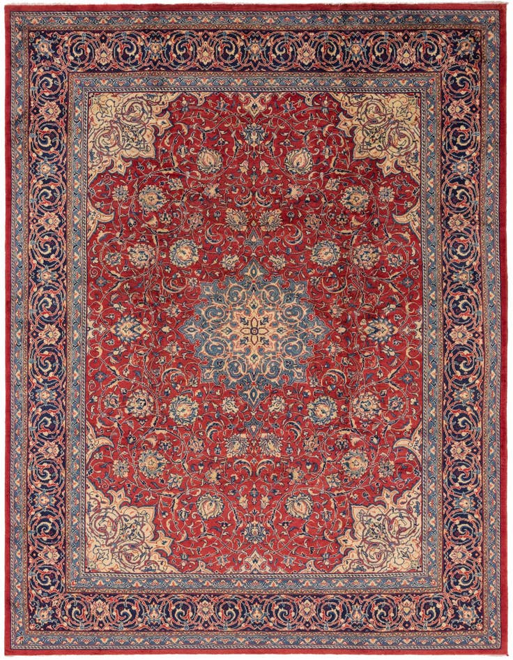 Detail image of 9' 8 x 13' 2 Hand Knotted Farahan Persian Wool Rug
