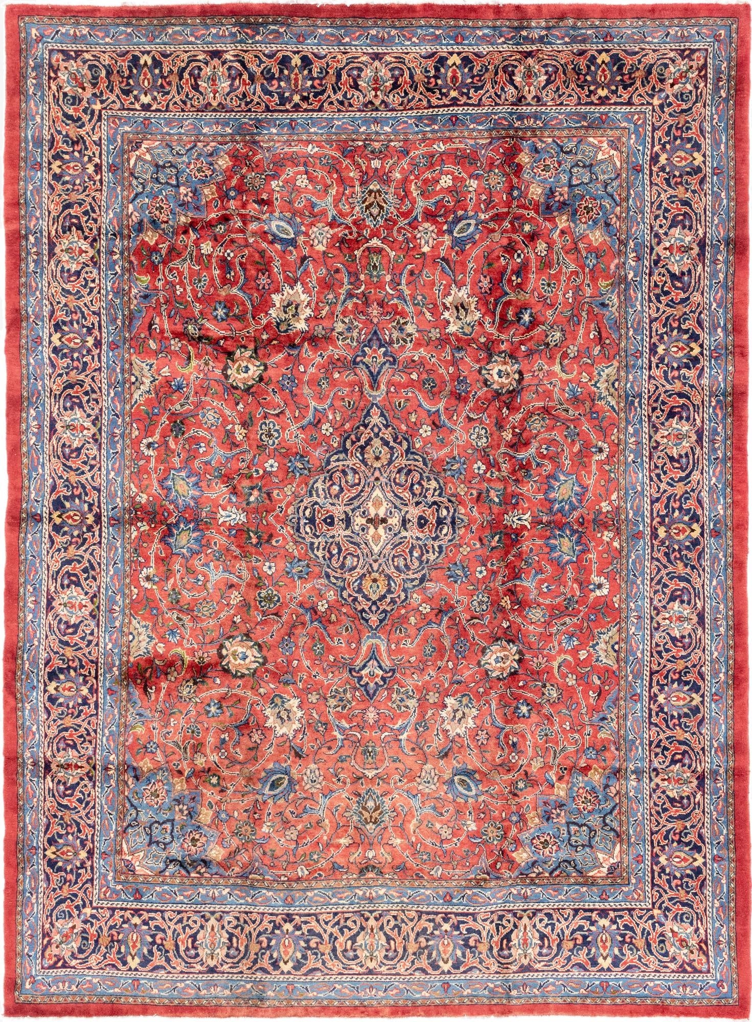 9' 8 x 13' 4  Hand Knotted Farahan Persian Wool Rug