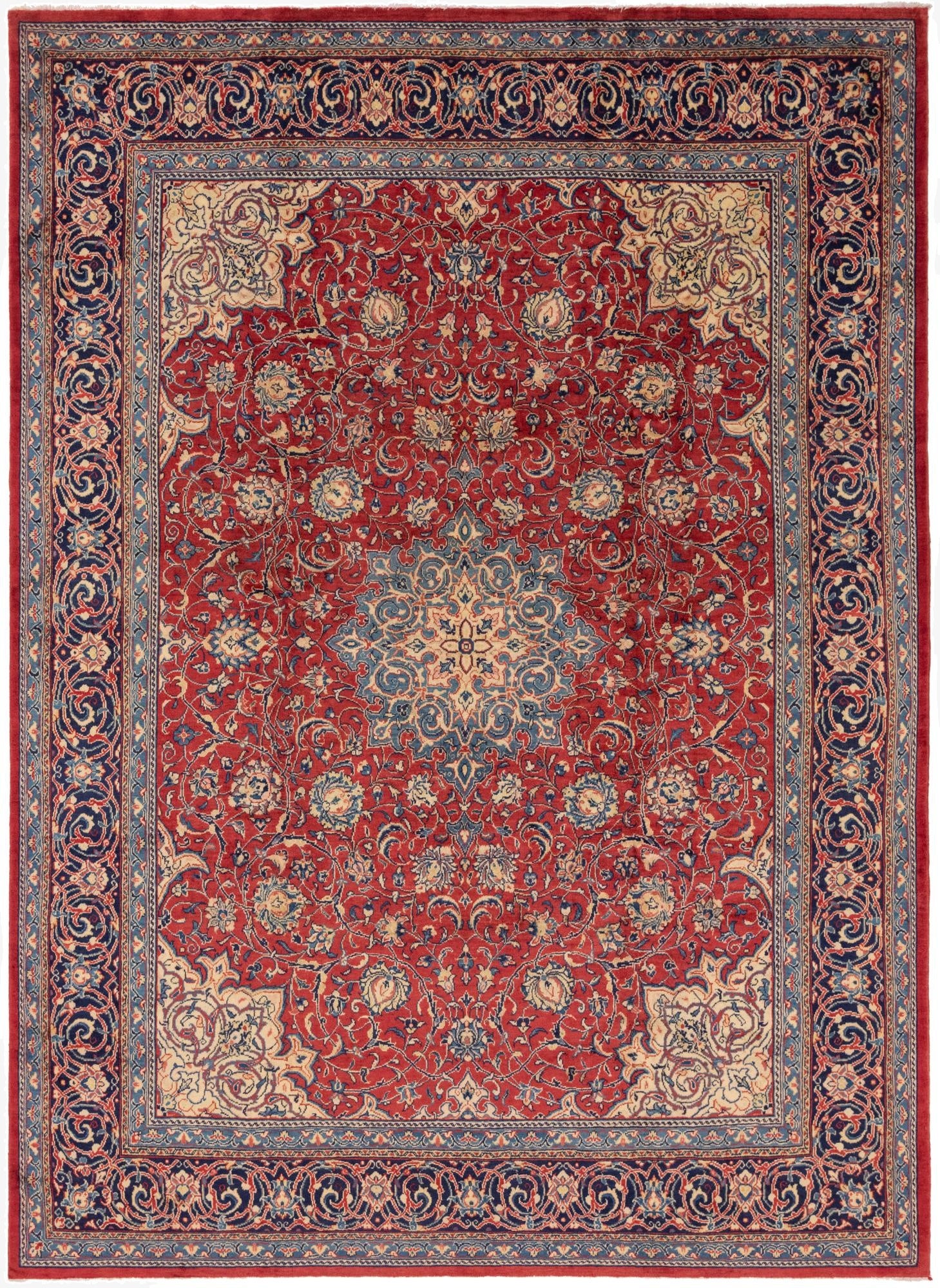 9' 8 x 13' 2  Hand Knotted Farahan Persian Wool Rug