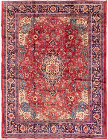 10' x 13' 3 Hand Knotted Farahan Persian Wool Rug