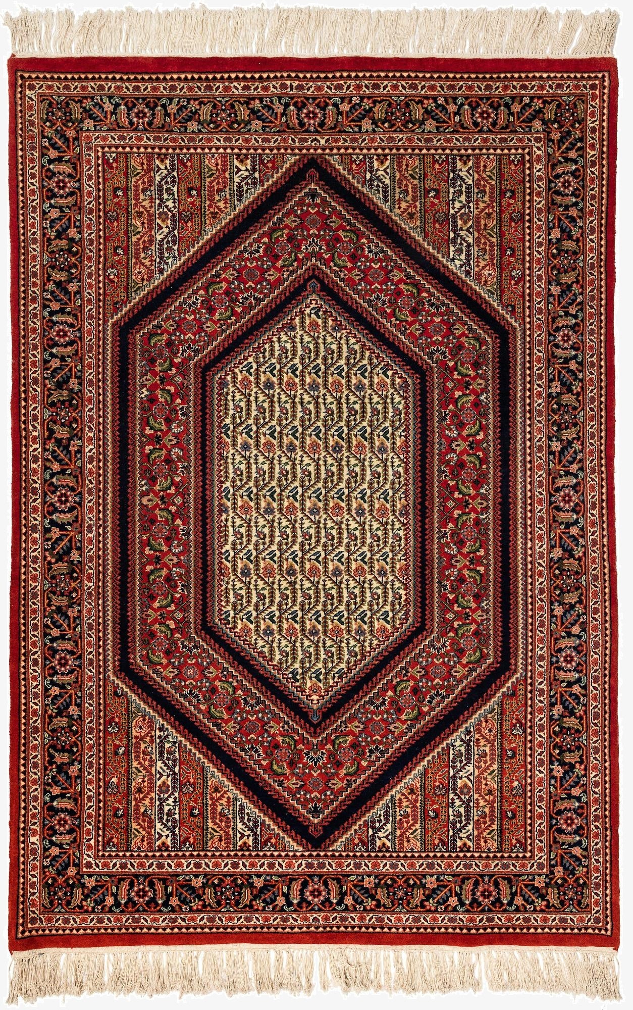 4' 5 x 6' 6  Hand Knotted Farahan Oriental Wool Rug