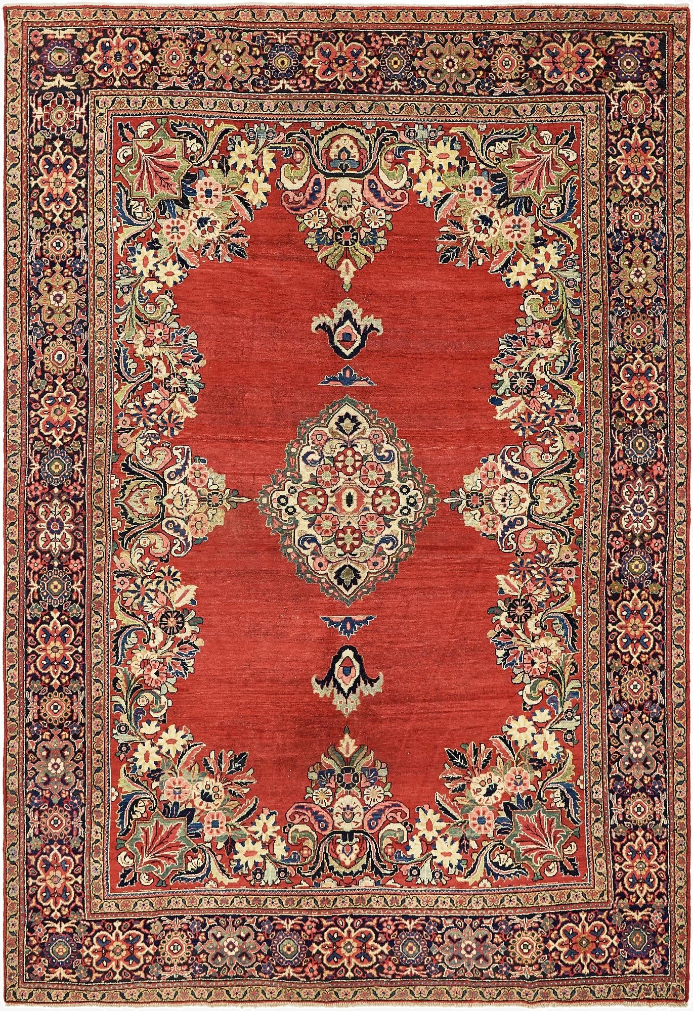 8' 9 x 12' 8  Hand Knotted Farahan Persian Wool Rug